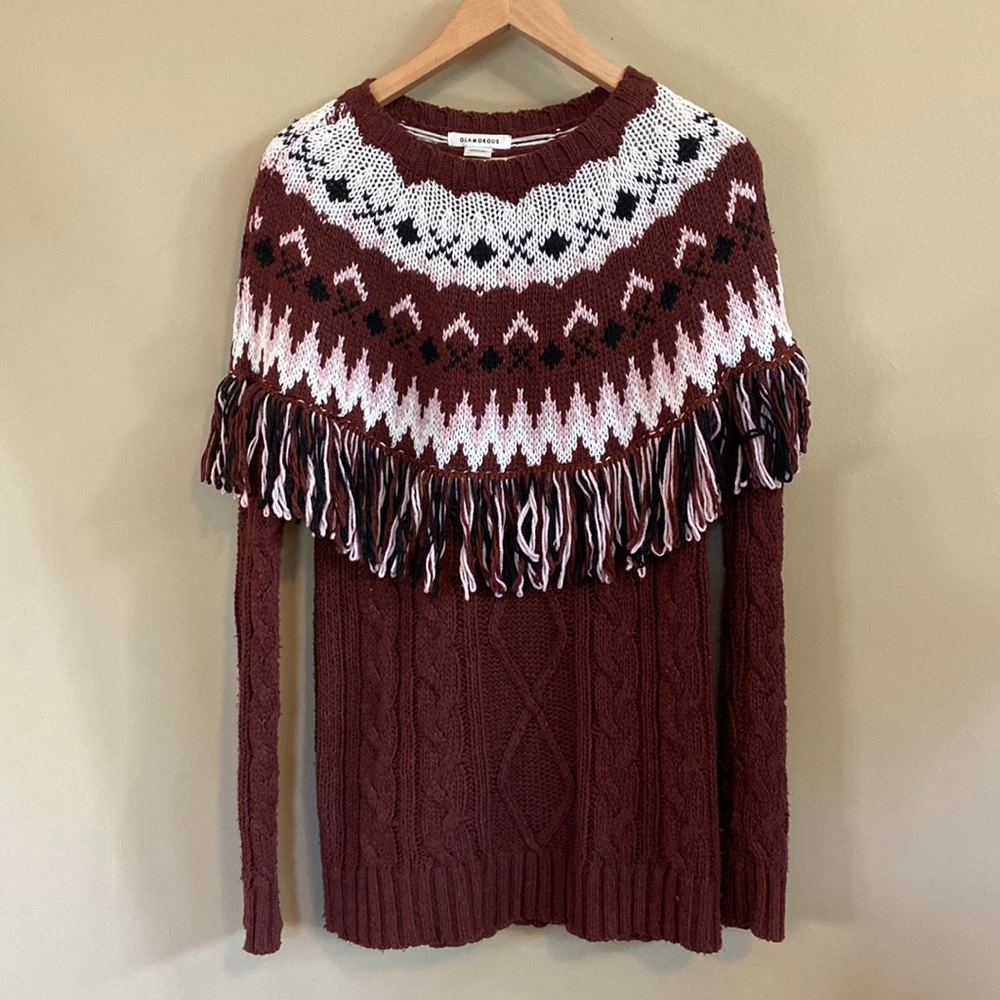 Glamorous brand Boho Fringe Sweater